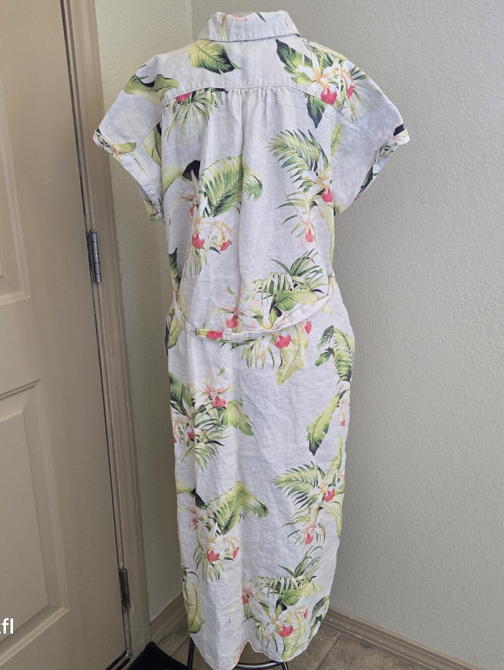 Tommy Bahama La Brisa Blooms LINEN Midi Floral Shirt Dress M - Picture 4 of 7